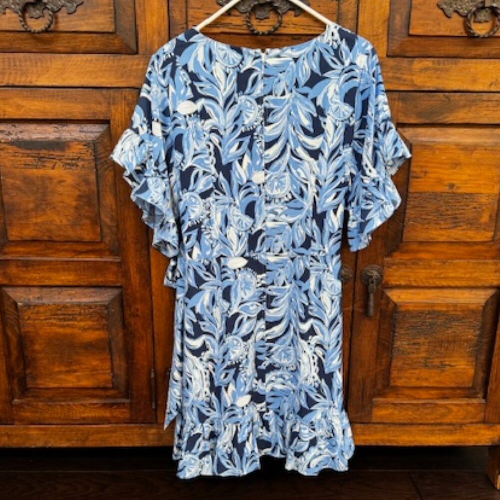 Lily Pulitzer - EUC - Darlah Strech Ruffle Dress - You're the Zest - Size 14 - Picture 2 of 2